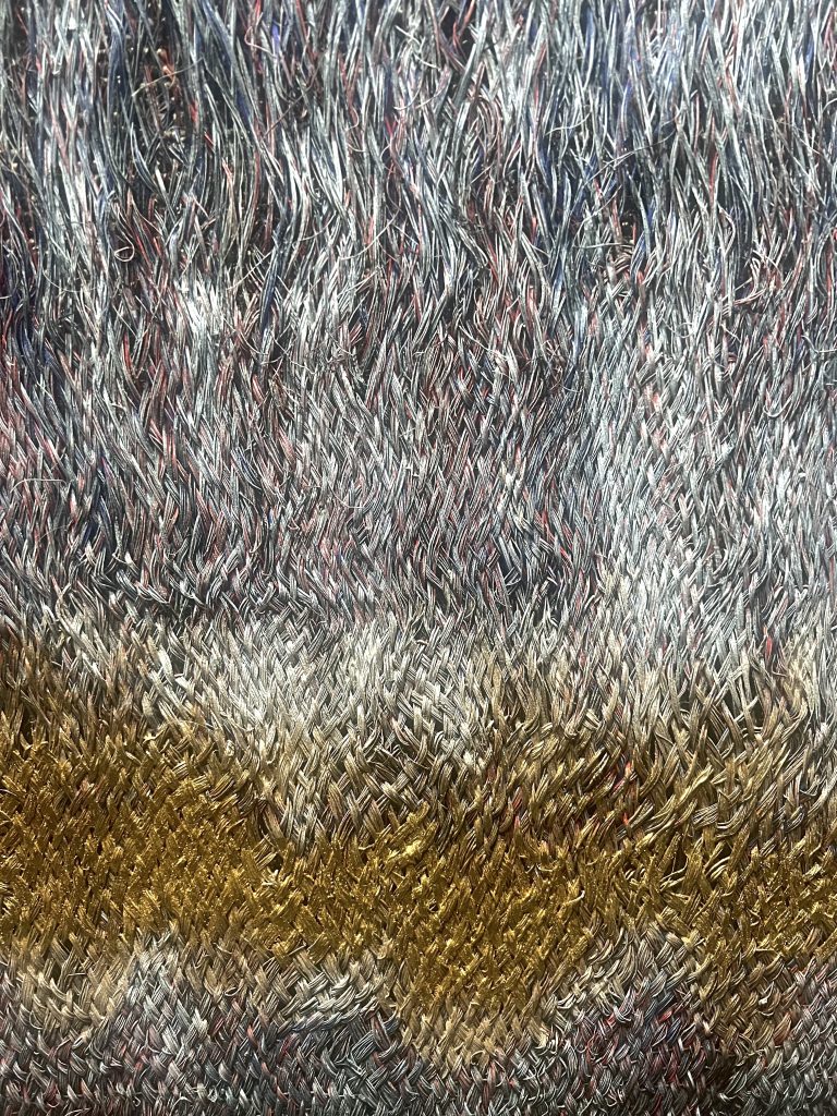 Detail from the Olga de Amaral exhibition at Fondation Cartier