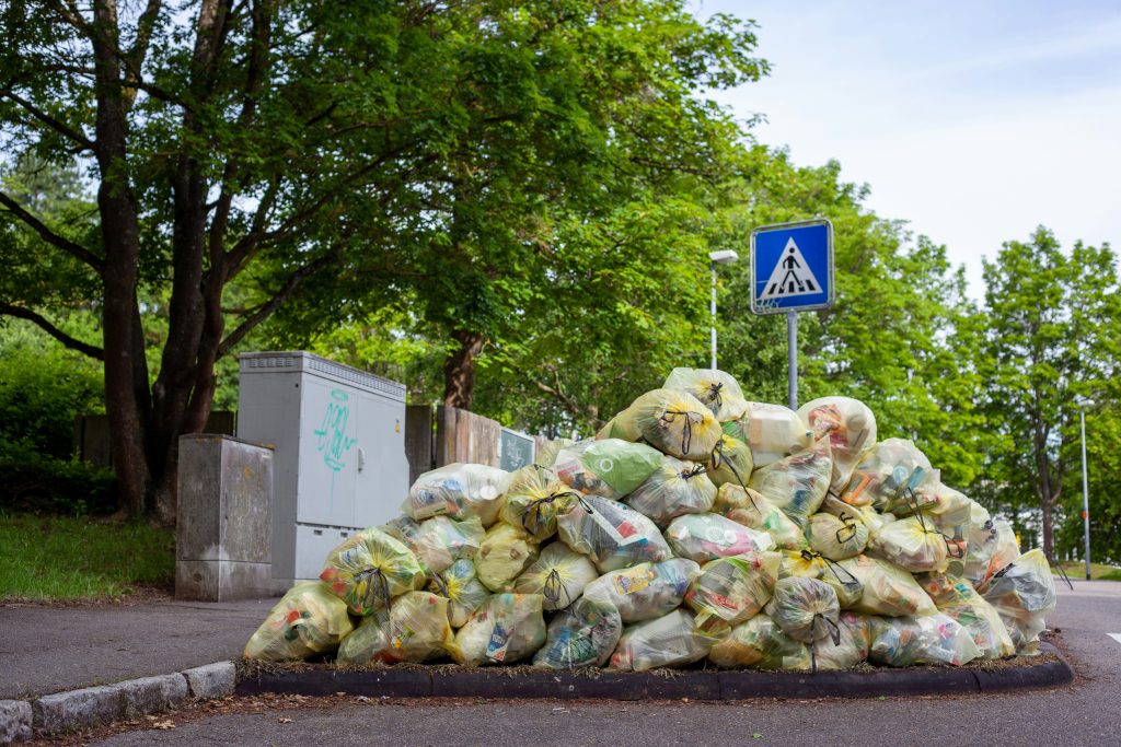 Pile of trash in Tübingen, Germany